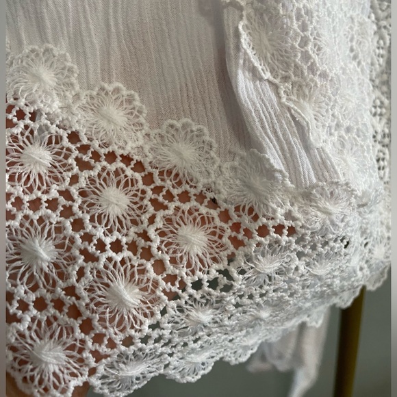 Self Esteem eyelet white sleeveless blouse size large - Picture 2 of 7